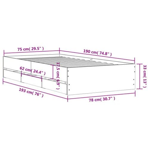 Okvir kreveta s ladicama bez madraca bijeli 75x190 cm - Bijela 75 x 190 cm Cijena