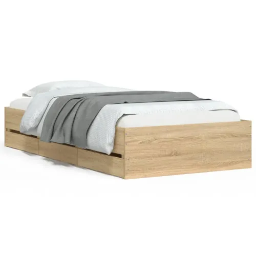 Okvir za krevet s ladicama boja hrasta 90x190 cm drveni - Sonoma hrast 90 x 190 cm Cijena
