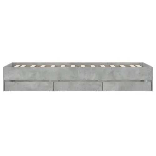 Okvir kreveta s ladicama siva boja betona 75x190 cm drveni - Beton siva 75 x 190 cm Cijena
