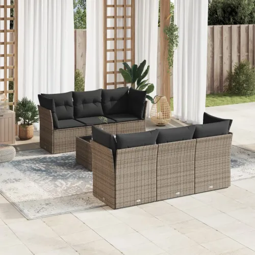 Vrtna garnitura - 7-dijelni set vrtnih sofa sivi od poliratana - Siva stol + 4x kutna + 2x srednja 1 Cijena