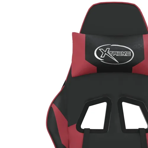 Gaming stolica crna i crvena boja vina od umjetne kože - Crna i crvena boja vina Bez naslona za noge Cijena