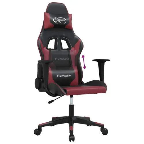 Gaming stolica crna i crvena boja vina od umjetne kože - Crna i crvena boja vina Bez naslona za noge Cijena