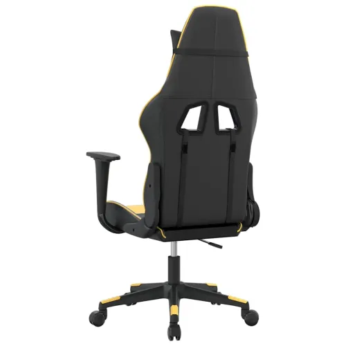 Gaming stolica crno-zlatna od umjetne kože - Crna i zlatna Bez naslona za noge Cijena