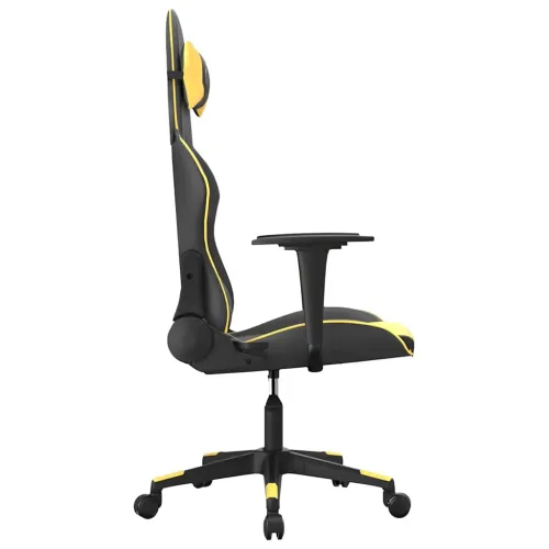 Gaming stolica crno-zlatna od umjetne kože - Crna i zlatna Bez naslona za noge Cijena