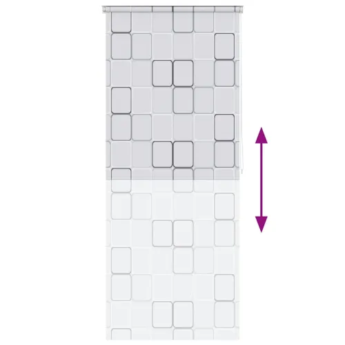 Zavjesa za tuš - Roleta za tuš 80 x 240 cm s uzorkom kvadrata - 80 x 240 cm Četvrtasto Cijena