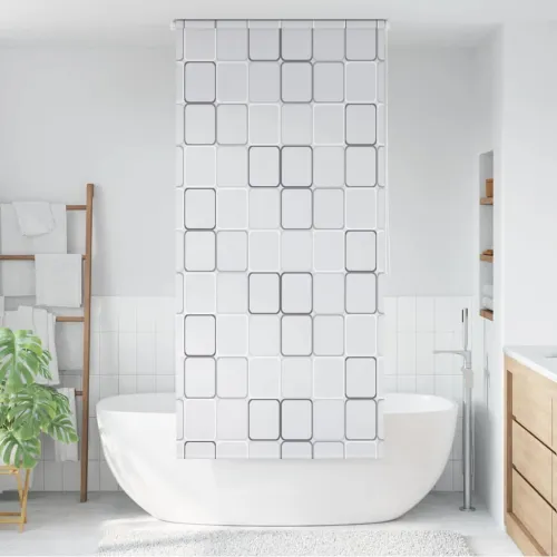 Zavjesa za tuš - Roleta za tuš 100 x 240 cm s uzorkom kvadrata - 100 x 240 cm Četvrtasto 100 x 240 cm Četvrtasto Cijena