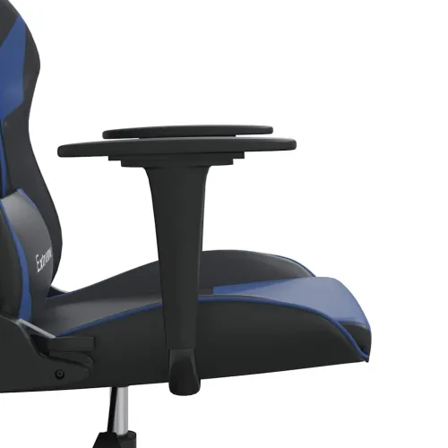 Masažna Gaming stolica crno-plava od umjetne kože - Crna i plava Bez naslona za noge Cijena