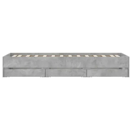 Okvir kreveta s ladicama siva boja betona 90 x 190 cm drveni - Beton siva 90 x 190 cm Cijena