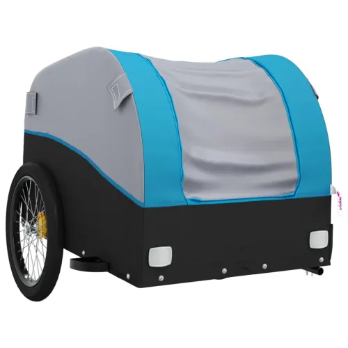 Prikolica za bicikl crno-plava 30 kg željezna - Plava 123 x 52 x 53 cm Cijena