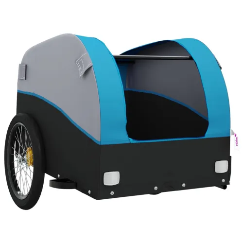 Prikolica za bicikl crno-plava 30 kg željezna - Plava 123 x 52 x 53 cm Cijena