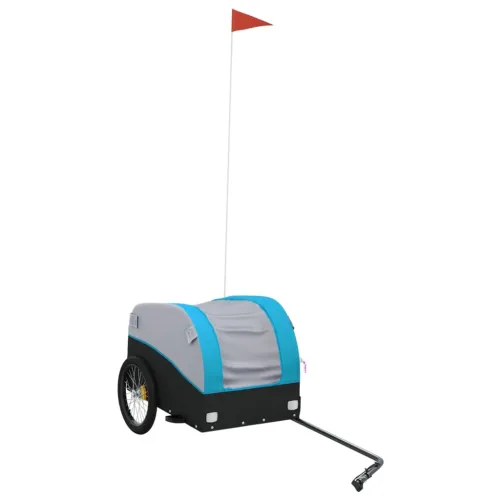 Prikolica za bicikl crno-plava 30 kg željezna - Plava 123 x 52 x 53 cm Cijena