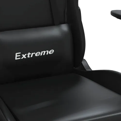 Gaming stolica od umjetne kože crna - Crna 1 Bez naslona za noge Cijena
