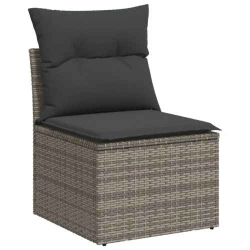 Vrtna garnitura - 6-dijelni set vrtnih sofa od poliratana s jastucima sivi - Siva 1 Cijena