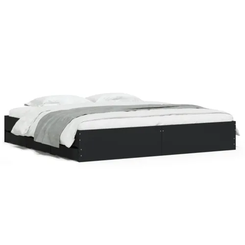 Okvir kreveta s ladicama crni 160x200 cm konstruirano drvo - Crna 160 x 200 cm Cijena