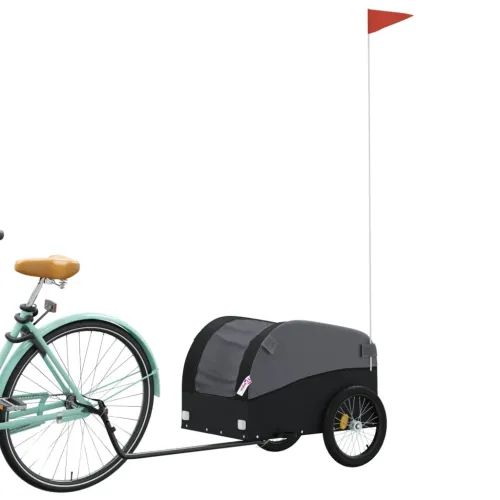 Prikolica za bicikl crna 30 kg željezna - Crna 123 x 52 x 53 cm Cijena