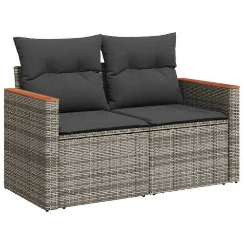 Vrtna garnitura - 6-dijelni set vrtnih sofa od poliratana s jastucima sivi - Siva Bez stola 1 Cijena