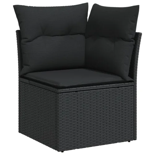 Vrtna garnitura - 7-dijelni set vrtnih sofa od poliratana s jastucima crni - Crna Bez stola 1 Cijena