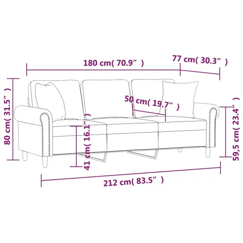 Trosjed s ukrasnim jastucima plavi 180 cm baršunasti - Plava 180 cm Cijena