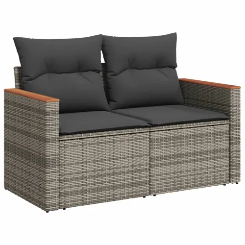 Vrtna garnitura - 6-dijelni set vrtnih sofa od poliratana s jastucima sivi - Siva Bez stola 1 Cijena