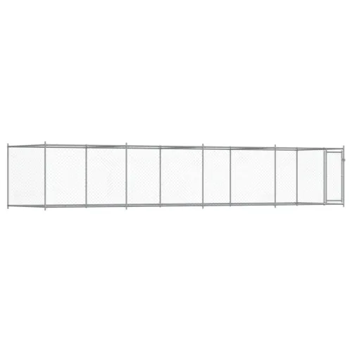 Kavez za pse s vratima sivi 8x2x1,5 m od pocinčanog čelika - 8 x 2 x 1.5 m 1 vrata Cijena