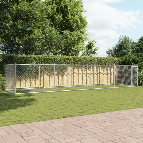 Kavez za pse s vratima sivi 8x2x1,5 m od pocinčanog čelika - 8 x 2 x 1.5 m 1 vrata Cijena