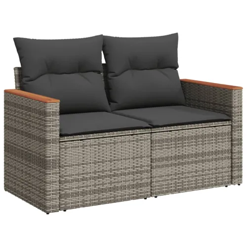 Vrtna garnitura - 13-dijelni set vrtnih sofa od poliratana s jastucima sivi - Siva Bez stola 1 Cijena
