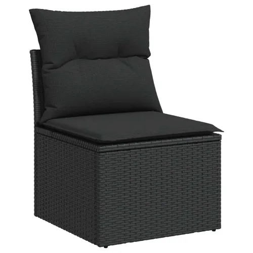 Vrtna garnitura - 13-dijelni set vrtnih sofa s jastucima poliratan crni - Crna 1 Cijena
