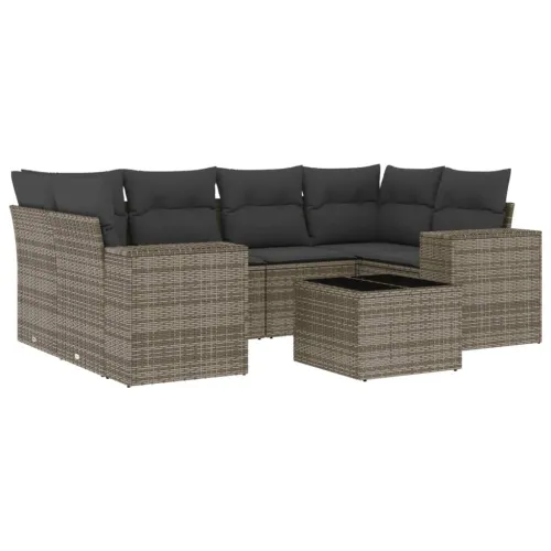 Vrtna garnitura - 7-dijelni set vrtnih sofa sivi od poliratana - siva i tamnosiva 1 Cijena