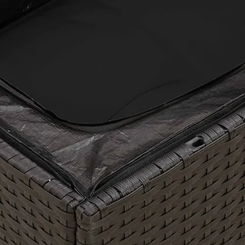 Vrtna garnitura - 14-dijelni set vrtnih sofa s jastucima poliratan crni - Crna Cijena