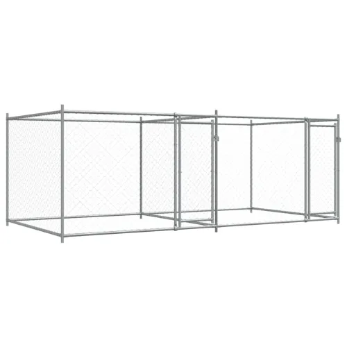 Kavez za pse s vratima sivi 4 x 2 x 1,5 m od pocinčanog čelika - 4 x 2 x 1.5 m 1 2 vrata 4 x 2 x 1.5 m Cijena