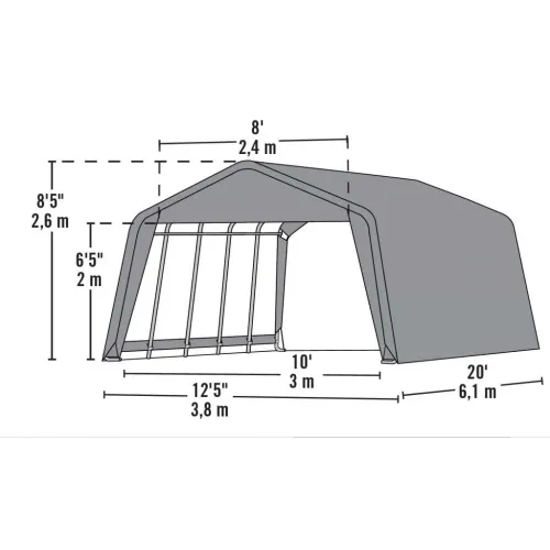 ShelterLogic - Skladišni šator - 23,18 m² - 610x380x260cm | BRANDED IN THE USA Cijena