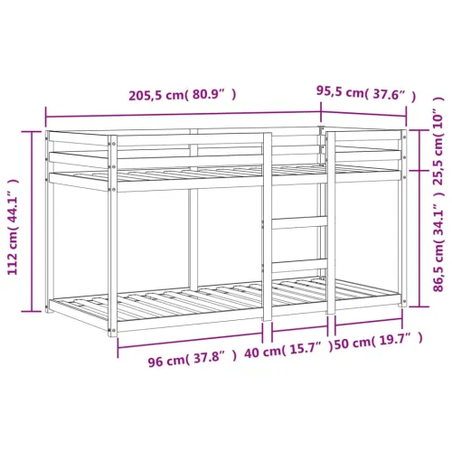Krevet na kat voštano smeđi 90x200 cm od masivne borovine - Voštano smeđa 90 x 200 cm Cijena