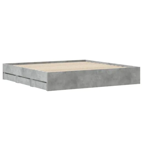 Okvir kreveta s ladicama siva boja betona 160x200 cm drveni - Beton siva 160 x 200 cm Cijena