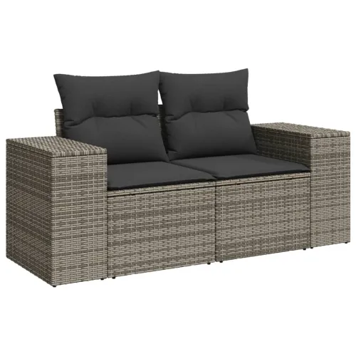 Vrtna garnitura - 7-dijelni set vrtnih sofa sivi od poliratana - Siva 1 Cijena
