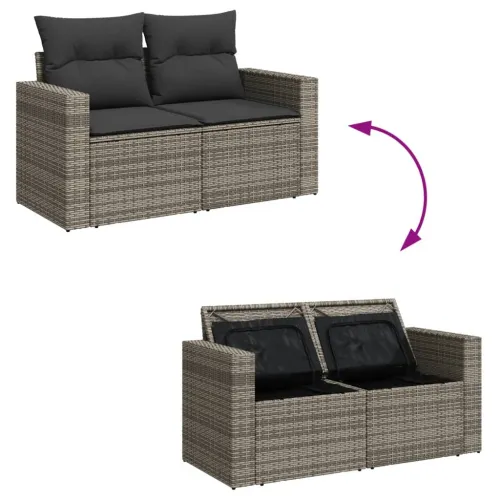 Vrtna garnitura - 7-dijelni set vrtnih sofa sivi od poliratana - siva i tamnosiva 1 Cijena