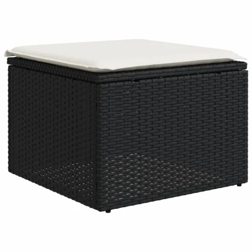 Vrtna garnitura - 7-dijelni set vrtnih sofa od poliratana s jastucima crni - Crna i krem Bez stola 1 Cijena