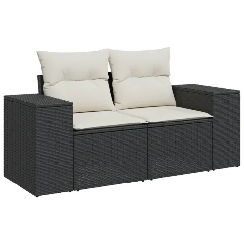 Vrtna garnitura - 8-dijelni set vrtnih sofa od poliratana s jastucima crni - Crna i krem 1 Cijena
