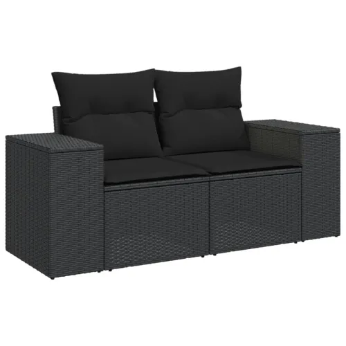 Vrtna garnitura - 8-dijelni set vrtnih sofa od poliratana s jastucima crni - Crna 3x srednja + kutna + tabure + stol 1 Cijena