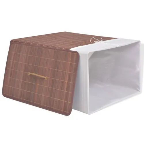 Košara za rublje od bambusa pravokutna smeđa - Smeđa 52 x 32 x 60 cm Cijena