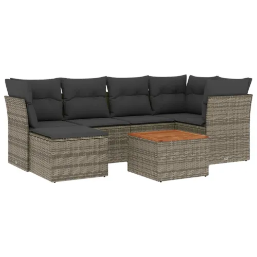 Vrtna garnitura - 7-dijelni set vrtnih sofa sivi od poliratana - siva i tamnosiva 1 Cijena