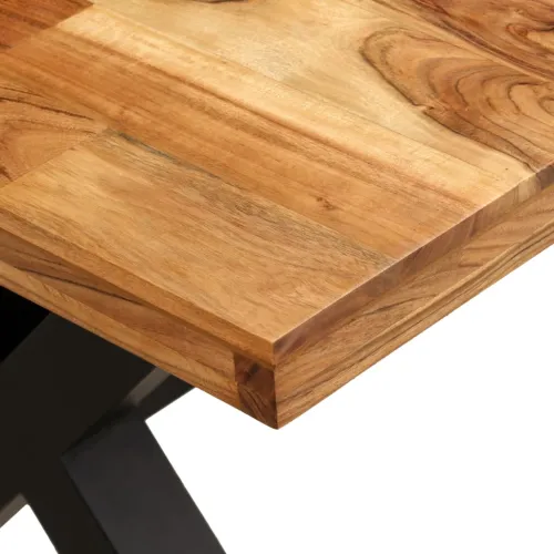 Blagovaonski stol od masivnog drva bagrema i manga 180 x 90 x 76 cm - Crna Cijena