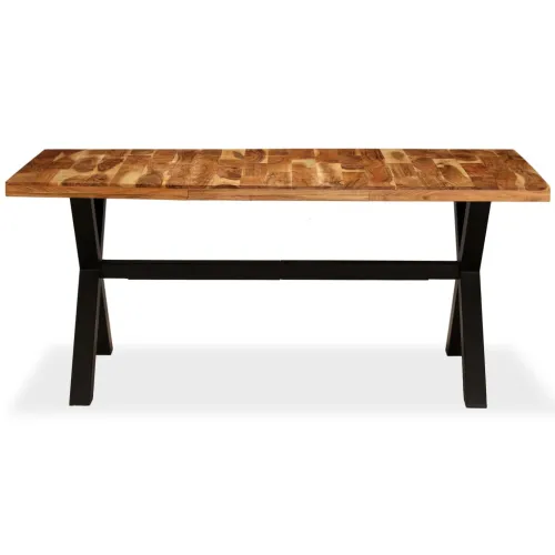 Blagovaonski stol od masivnog drva bagrema i manga 180 x 90 x 76 cm - Crna Cijena