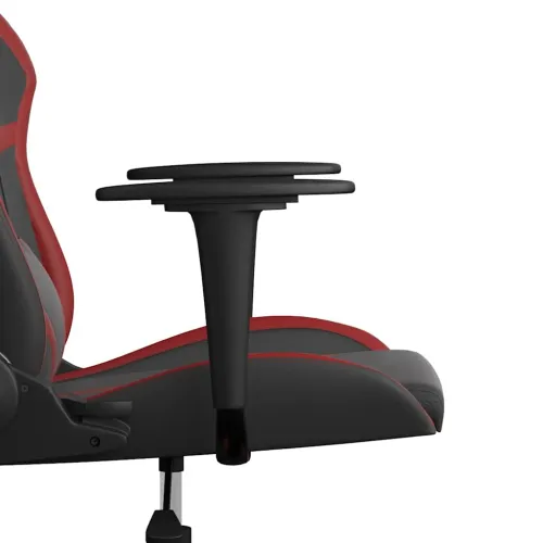 Masažna Gaming stolica crna i crvena boja vina od umjetne kože - Crna i crvena boja vina Bez naslona za noge Cijena
