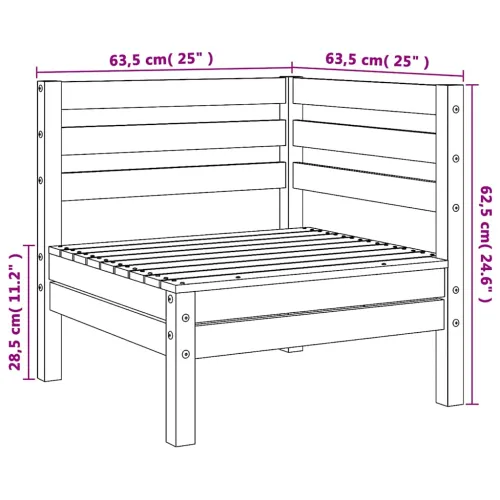 Kutna vrtna sofa od masivnog drva duglazije - Prirodni douglas 1 kutna sofa Cijena