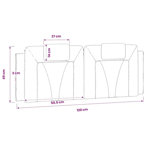Jastuk za uzglavlje Viana crno-bijeli 120 cm od umjetne kože - Crno-bijelo 120 cm 1 Crno-bijelo Cijena