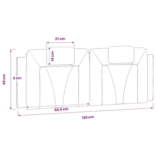 Jastuk za uzglavlje Viana crno-bijeli 120 cm od umjetne kože - Crno-bijelo 120 cm 1 Crno-bijelo Cijena