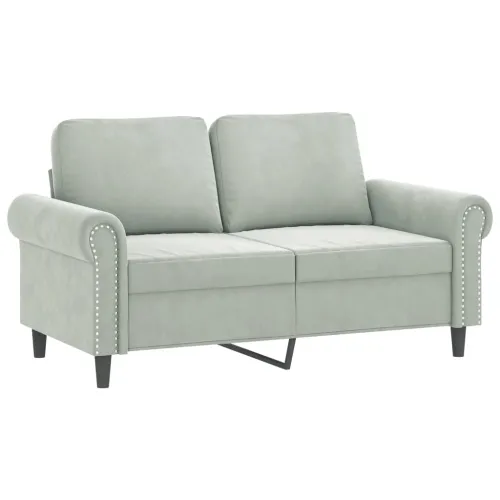 3-dijelni set sofa s jastucima svjetlosivi baršunasti - Svjetlosiva s jastučićima Cijena
