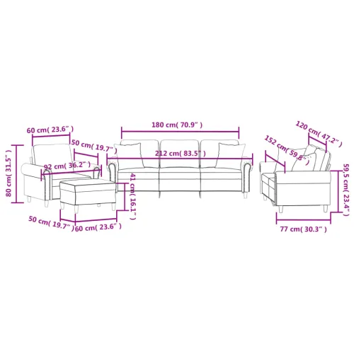 4-dijelni set sofa s jastucima svjetlosivi baršunasti - Svjetlosiva s jastucima i tabureom Cijena