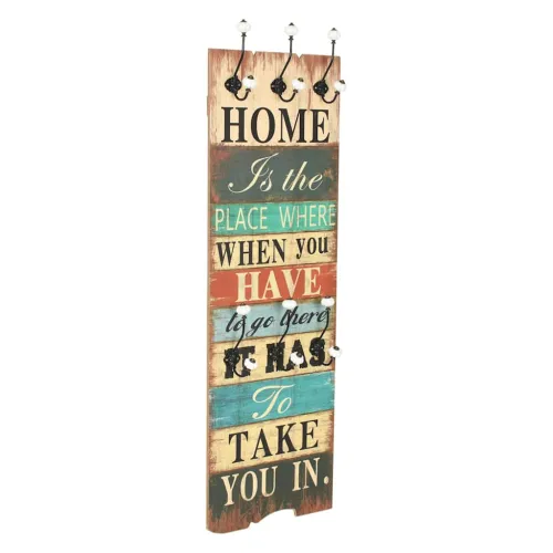 Zidna vješalica za kapute sa 6 kuka “HOME IS” 120 x 40 cm &nbsp; - Home Is 1 Home Is Cijena