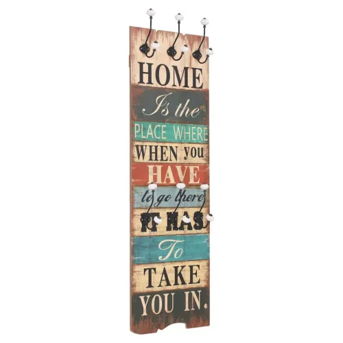 Zidna vješalica za kapute sa 6 kuka “HOME IS” 120 x 40 cm &nbsp; - Home Is 1 Home Is Cijena